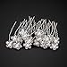 Pack of 2 Bridal Wedding Hair Comb + 20pcs Crystal Pearls Hair Pins Women Hair Side Combs Bridal Head Pin Headpiece