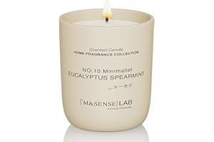 M&SENSE Natural Soy Candle| Eucalyptus Spearmint | 5.3 oz | Minimalist Christmas Scented Candle for Relaxation, Gifting, Home Décor | for Bedroom, Office, Party Small