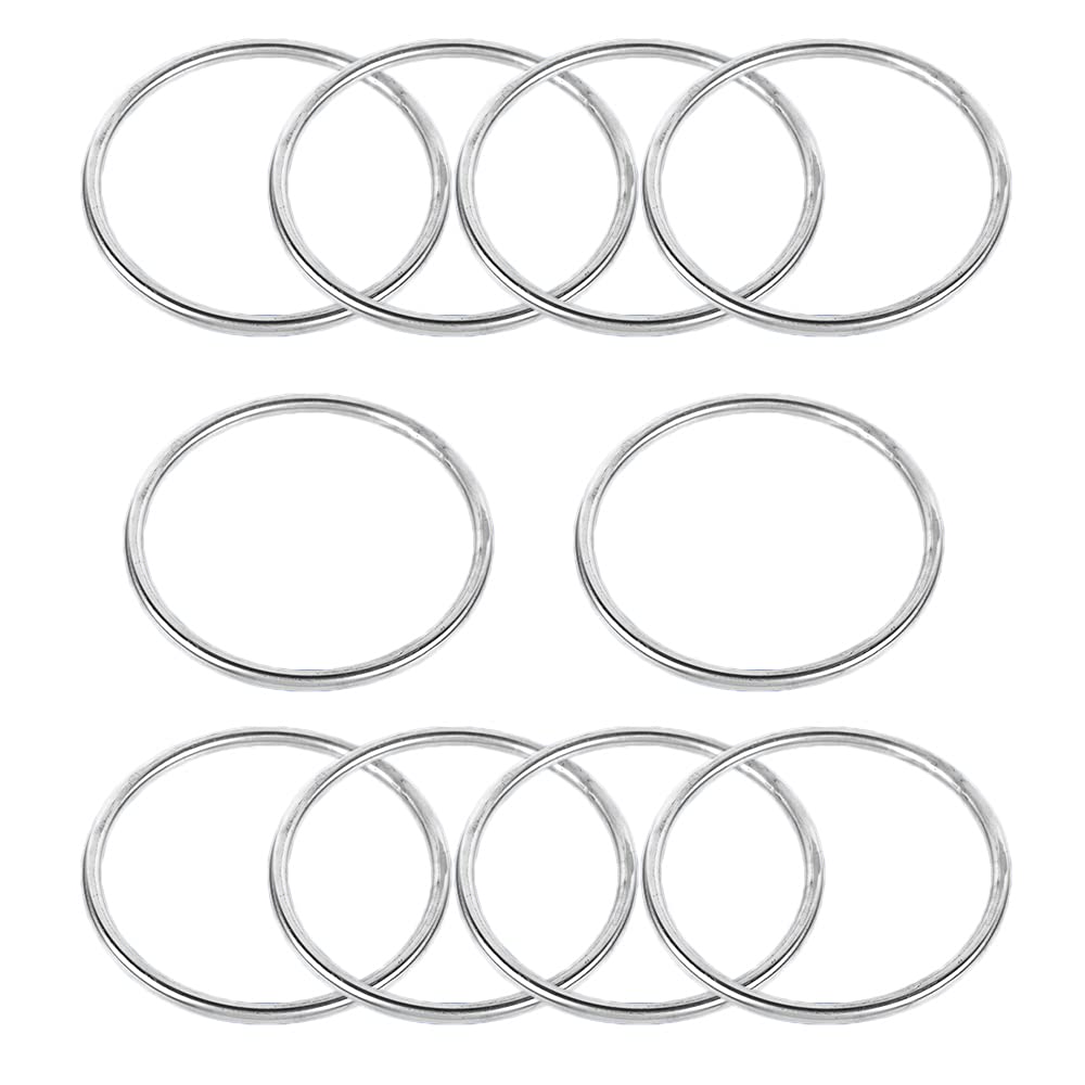 10 Pcs Welded Round Rings Alloy Welded O Rings Multi-Purpose Sliver Metal O Rings for Craft DIY Accessories Belts Dream Catcher Craft DIY Jewelry Making (50MM)