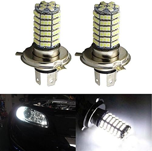 2X White H4 9003 HB2 120-SMD DRL LED Fog Light Bulb High Low Beam Headlight Lamp 6500K White