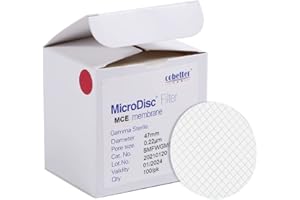 COBETTER 100Pack MCE Gridded Membrane Filter 47mm 0.45μm Mixed Cellulose Esters Membrane Filters Individual Pack Hydrophilic Filter Paper