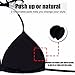 FITTOO Women's Sexy Padded V-Neck Triangle Bikini Top Push up Lace-up Classic Retro Separates Swimwear Black S