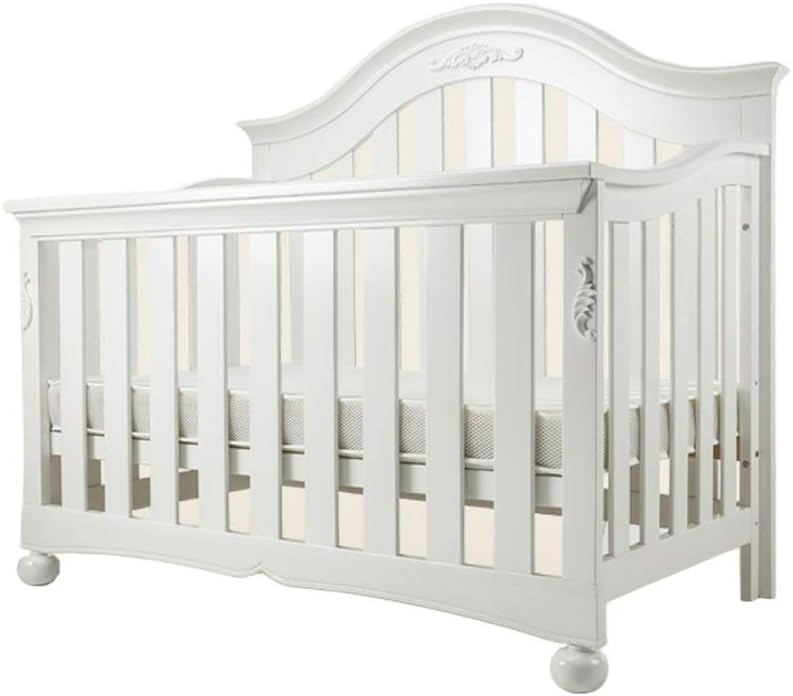white and wood cot bed