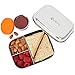 Inoxlife Stainless Steel Lunch Box for Kids with Leakproof Dips Condiment Stainless Container -3 Compartment Metal Bento Boxes-Healthy，Durable，all stainless