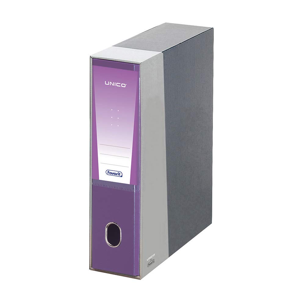 Favorit 100460531 Registratore Unico con Custodia Formato Interno 23X33 Dorso 8 cm, viola