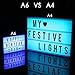 Cinema Light Box, ROTEK A4 Size 7 Colors Remote-Controlled LED Rechargeble Light Box with 189 Letters,Built-in Battery DIY Light Box for Wedding, Halloween, Chrismas,Dorm Room Decorations