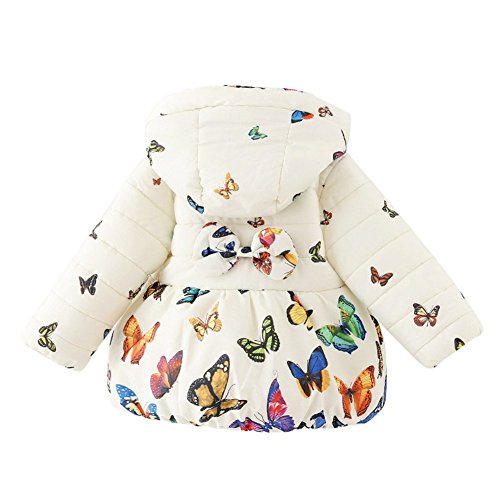 ESHOO Baby Girls Butterfly Print Cotton Coat Parka Down Jacket Snowsuit Winter Outerwear