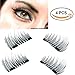 Ochine Magnetic Fake Eyelashes 1 Pair 4 Pieces 3D False Mink Eyelashes for Natural Look Reusable Best Fake Lashes