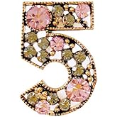 Lucky Number Five Brooch Pin Rhinestone Cubic Zirconia Corsages Scarves Pins Badge Lapel Dress Suit Jacket Accessories Brooches Pins Fashion Christmas Birthday Jewelry Gifts for Women Girls Men