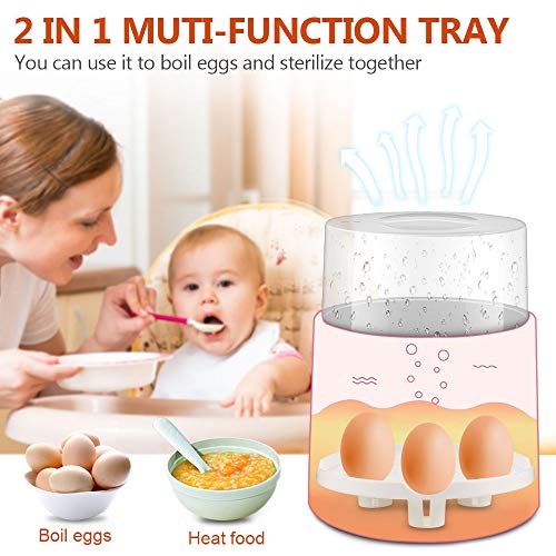 Bottle Warmer and Sterilizer, BPA Free 4 Bottles Capacity 7-in-1 Steam Baby Bottle Warmer with 0.5 to 24 Hrs Timer, Bottle Sterilizer with LED Display Fast Food Heater Dryer with Brushes and Tongs - Thumbnail 4