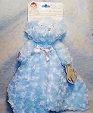 Blankets & Beyond Blue Rosette Bear Security Blanket with Pacifier Holder
