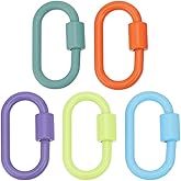 DELORIGIN 5Pcs Enamel Carabiner Lock Screw Carabiner Clip Hook Buckle Screw Locking Keychain 5 Colors Oval Keyring Holder Clasp for Handbag Climb Keychains Necklace Bracelets DIY Accessories