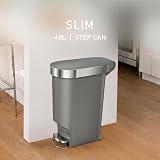 simplehuman 40L Slim Kitchen Pedal Bin with Silent Soft Close Grey view 3