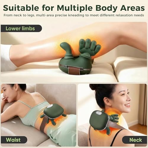 Neck Massager with Heat, Bionic Shiatsu Neck and Back Shoulder Massager Electric Deep Tissue 8D Kneading Massage, Portable Massage for Neck Shoulder Back,Wireless Pain Relief Massager for Muscle Relax