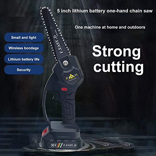 Mtianxy 24V / 36V 5 Zoll Mini Elektrische Kettensäge Mini Elektrische Handkettensäge mit 2 Batterien, 1 Aufladen – Bild 5