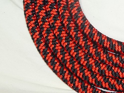 Big Sky Tack and Snacks Horse Lead Rope Lead Line – 9/16″ Polyester Rope Yacht Rope Black Red 10′