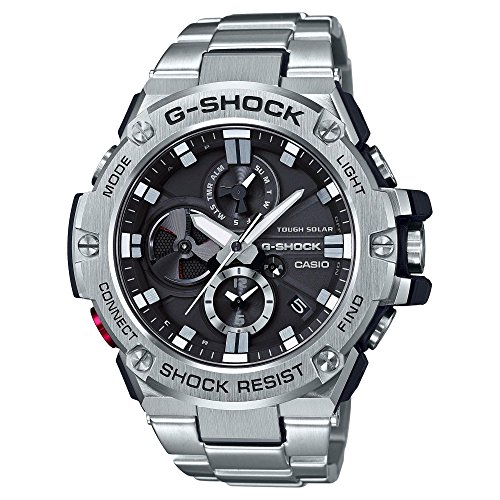 Casio Men's 'G-Shock' Quartz Resin and Stainless Steel Dress Watch, Color:Silver-Toned (Model: GST-B100D-1ACR)