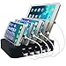 USB Charging Station,5-Port USB Charging Station Docks Desktop Charging Stand Organizer for Android/iPhone/iPad/Cell Phones and Tablets