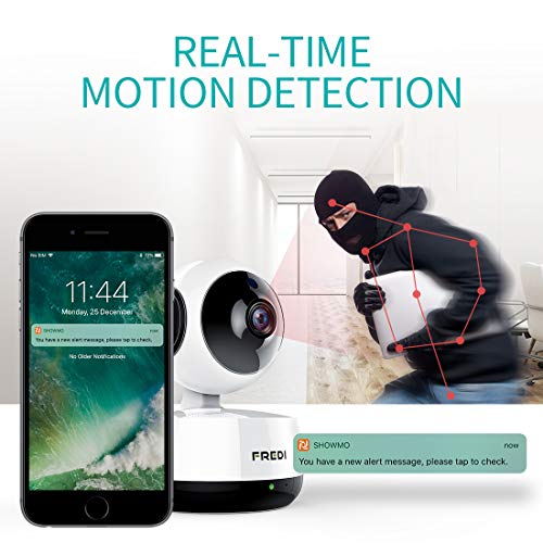 FREDI Wireless Camera Baby Monitor 1080P HD WiFi IP Camera with Two-Way Talking,Infrared Night Vision,Pan Tilt,P2P WPS Ir-Cut Nanny Security Camera Motion Detection