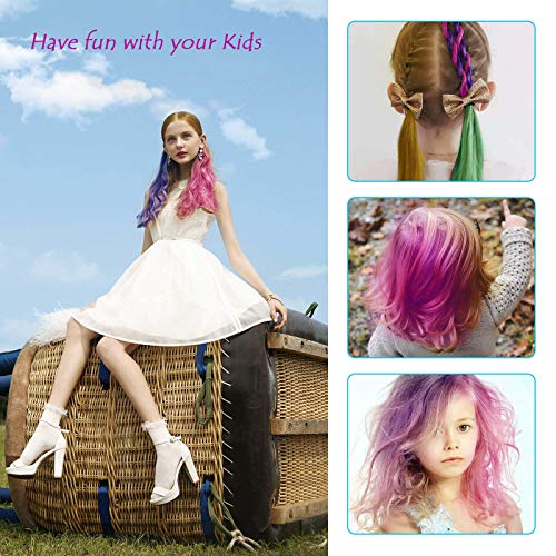 Kids Hair Chalk Comb - Tiaoyeer 10 Colors Temporary Hair Comb Salon, Non-Toxic Washable Hair Dye Colors for Halloween Christmas Birthday Party, Cosplay, Concert, Safe for Kids & Adults - Thumbnail 2