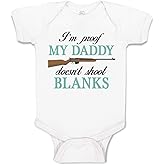 Cute Rascals Baby Bodysuit I'M Proof My Daddy Doesn'T Shoot Blanks Boy & Girl Baby Clothes Funny Cotton A White Design Only Newborn