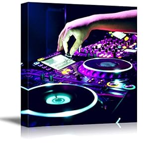 Canvas Prints Wall Art - Dj Mixes The Track in The Nightclub | Modern Wall Decor/Home Art Stretched Gallery Canvas Wraps Giclee Print & Ready to Hang - 12" x 12"