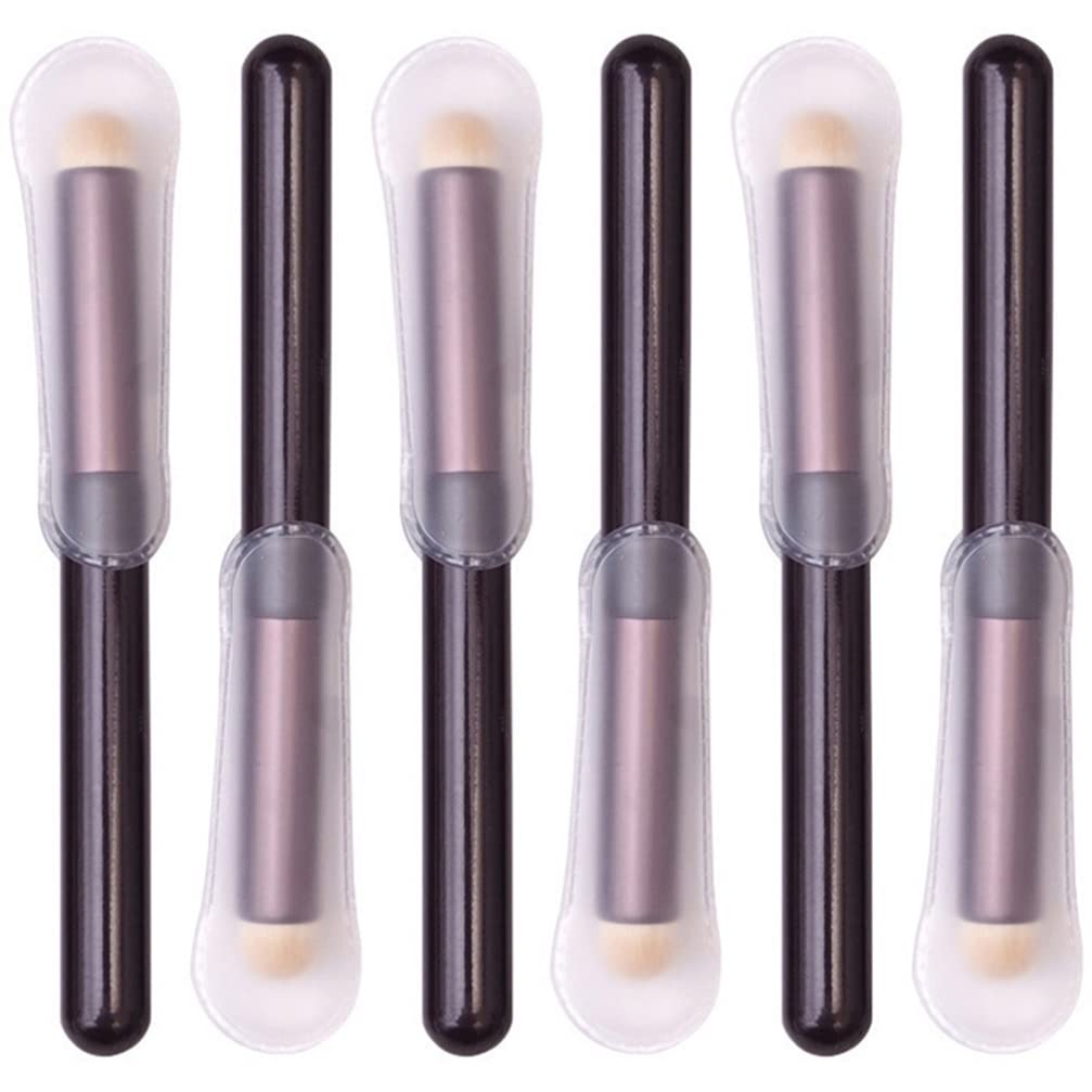 Lurrose Makeup Sponge 6pcs Lip Brush, Lip Smudge Brush with Cap Reusable Makeup Blending Applicator Brush for Women Blending Sponge