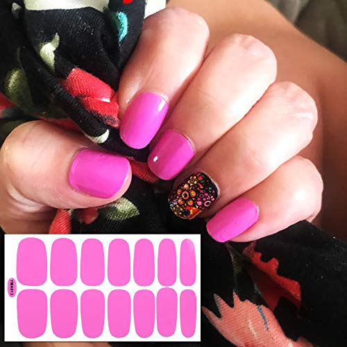 SILPECWEE 8 Sheets Nail Polish Strips Solid Color Nail Wraps Adhesive Nail Polish Stickers For 