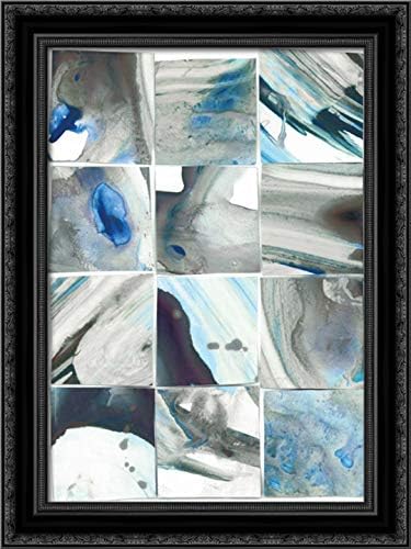 PI Studio 17x24 Black Ornate Framed Canvas Art Print Titled: Teal Slate I