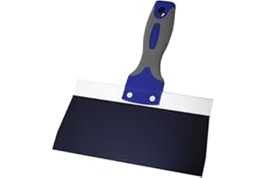 Warner 8" ProGrip Blue Steel Drywall Taping Knife, Soft Grip Handle, 10871