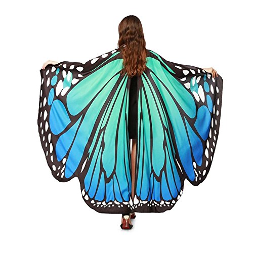 Halloween/Party Prop Soft Fabric Butterfly Wings Shawl Fairy Ladies Nymph Pixie Costume Accessory (168x135CM, Blue)