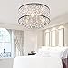 DINGGU 4 Lights Flush Mounted Modern Drum Ceiling Light Chandelier Lamp Fixtures Rain Drop Decoration