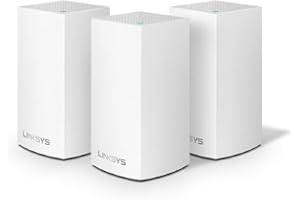 Linksys Velop Mesh Home WiFi System, 4,500 Sq. ft Coverage, 30+ Devices, Speeds up to (AC1300) 1.3Gbps - WHW0103