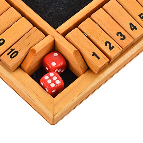 QuadPro Shut The Box Wooden Bar Dice Game, 2 to 4 Player Classics
