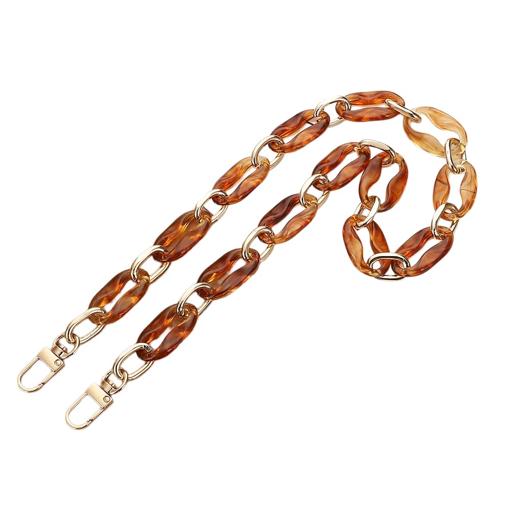 Bag Straps for Changeing, Acrylic Resin Chain, DIY Accessories for Mobile Phone Cases, Retro All-Match Bag Chain, Bag Strap, Shoulder Strap, Shoulder Bag, Carry Bags and Handbags, Orange, E120 cm