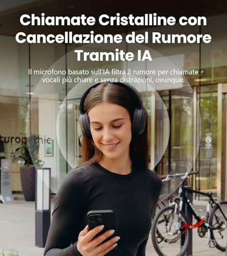 W820NB Plus Gen 2 Cuffie Wireless Over-Ear con Cancellazione del Rumore, -49 dB ANC, LDAC Hi-Res Audio, Playtime 88 Ore, Suono Spaziale, Chiamate Chiare con IA, Bluetooth 6.1 - Grigio Scuro