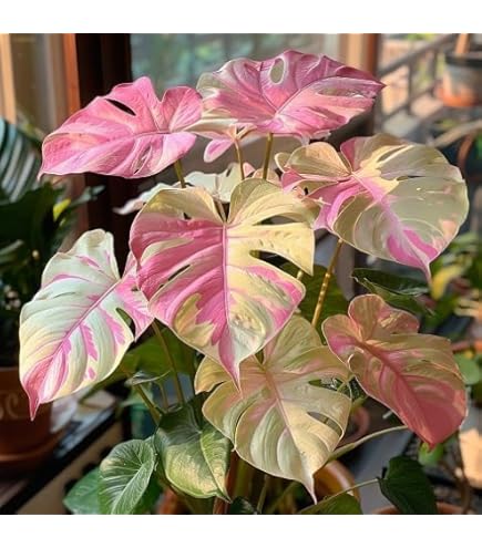 Amazon.com : Rare Monstera Seeds Deliciosa, Pink and Green Tropical Leaves,  Garden Landscaping : Patio, Lawn & Garden