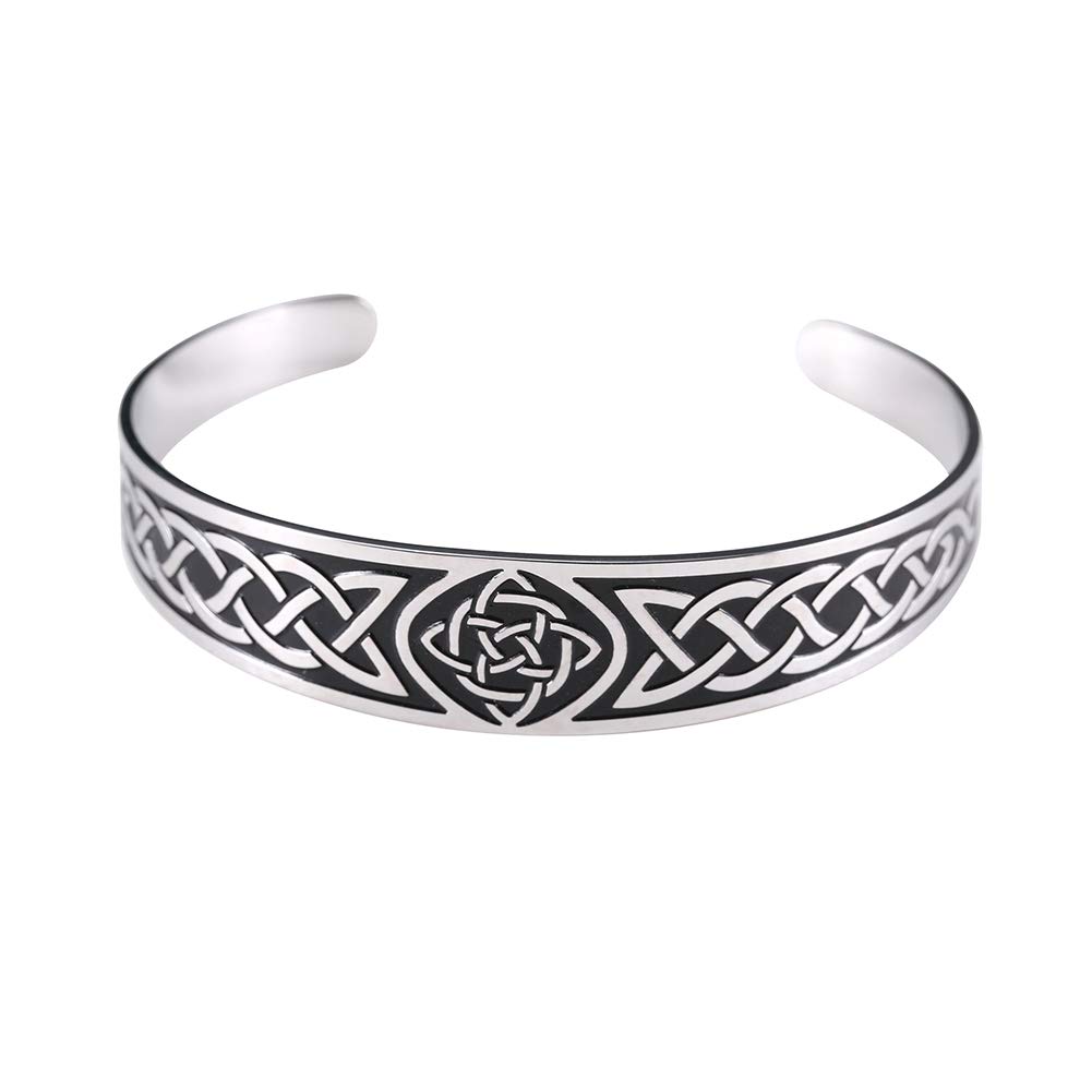Dreamtimes Celtic Knot Bracelet mens cuff bracelet celtic bangle Stainless Steel Cuff Bangle Vintage Symbol Norse Amulet Jewelry for Women Men