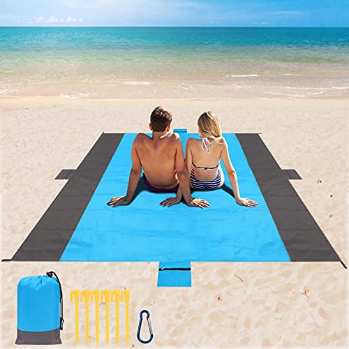 Sand Free Beach Blanket 10'' x 9'' for 58 Adults,Waterproof and