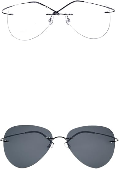 glasses rimless titanium