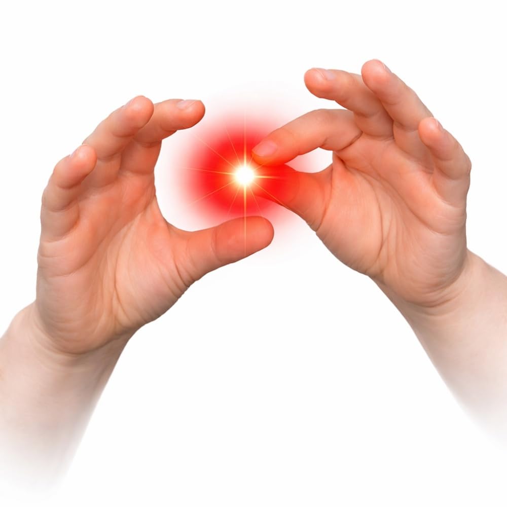 MilesMagic Set of 2 Magic Rubber Thumb Tip Light Up RED Flashing Close Up Real Finger Trick