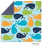 Funkins Cloth Napkin/Placemat for Kids: Blue Whales