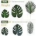AerWo Artificial Palm Leaves, Tropical Safari Leaves Large Green Faux Monstera Leaves for Hawaiian Luau Party Supplies, Aloha Jungle Beach Birthday Leave Table Decorations, 36pcs 3 Kinds