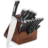 Calphalon Kitchen Knife Set with Self-Sharpening Block, 15-Piece Classic High Carbon Knives