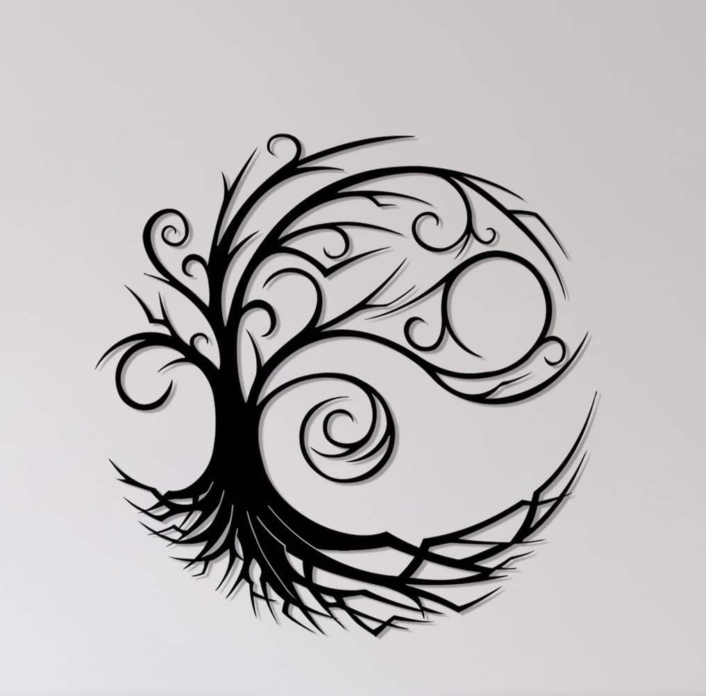 Dv Decovieno Metal Tree Of Life Wall Art, Wall Hanging Decor, Black, 20cm, Indoor & Outdoor, Bedroom, Living Room, Office