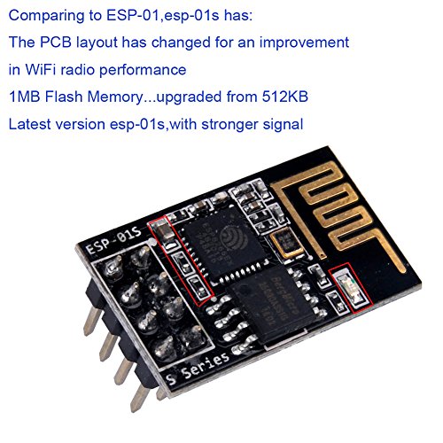 DIYmall ESP8266 ESP-01S WiFi Serial Transceiver Module with 1MB Flash