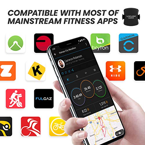 LIVLOV V4 Bike Cadence Sensor, Bluetooth & ANT+ Cycling Cadence
