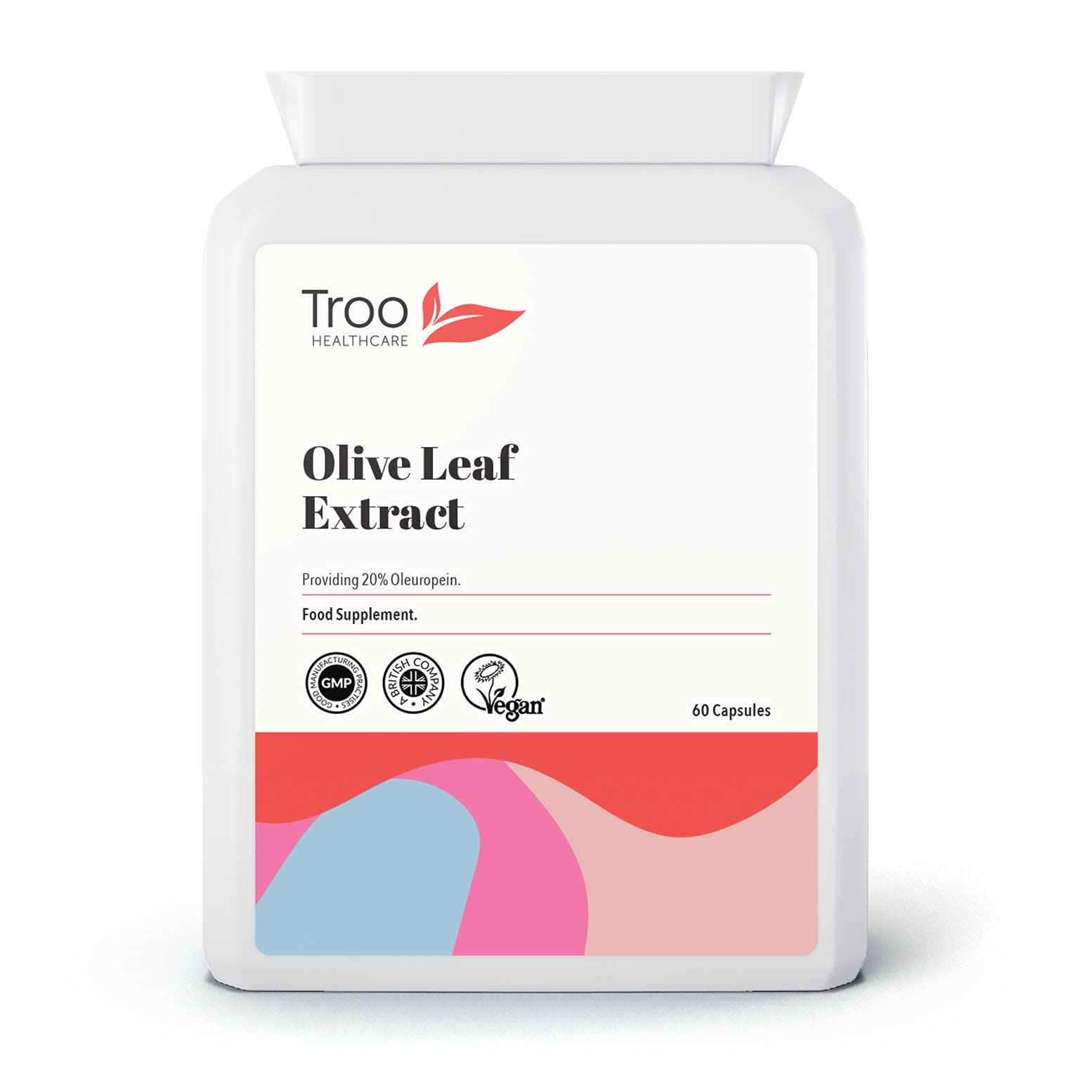 Troo Health Care Olive Leaf Extract Capsules - 60 Count with 6750mg per Cap - Daily Immune Support Supplement with 20% Oleuropein