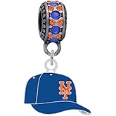 New York Mets Cap Charm Compatible With Pandora Style Bracelets. Can also be worn as a necklace