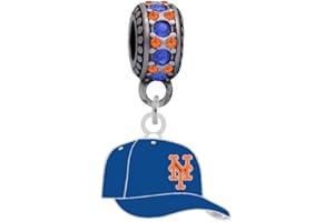 Final Touch Gifts New York Mets Cap Charm Compatible with Pandora Style Bracelets. Can Also be Worn as a Necklace (Included.)